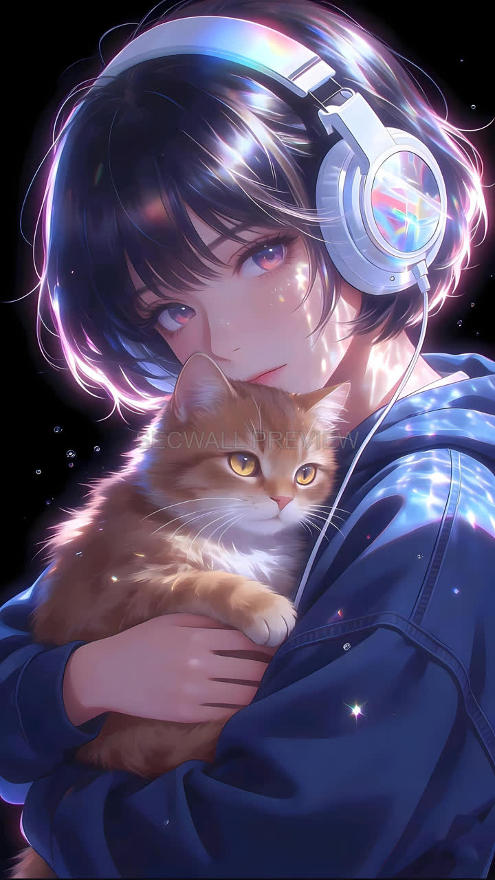 黑发蓝光 / Black Hair, Blue Light wallpaper preview